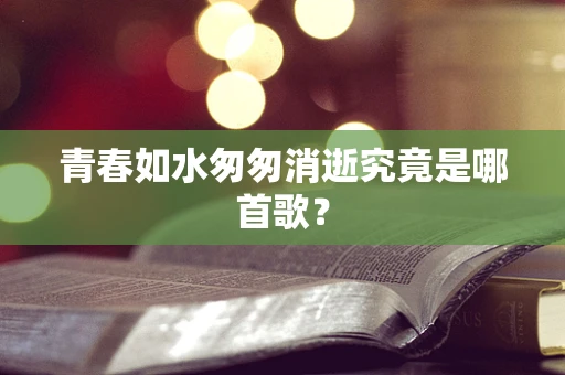 青春如水匆匆消逝究竟是哪首歌？