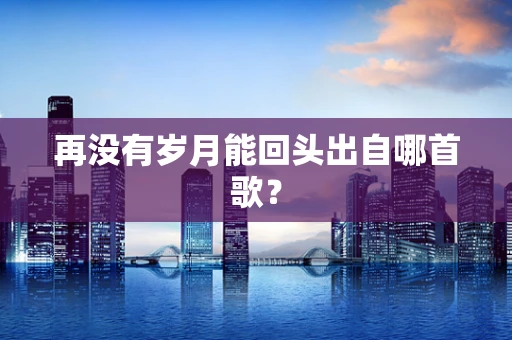 再没有岁月能回头出自哪首歌？