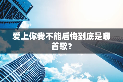 爱上你我不能后悔到底是哪首歌？