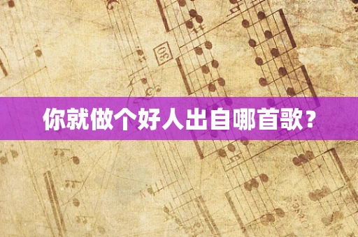 你就做个好人出自哪首歌？