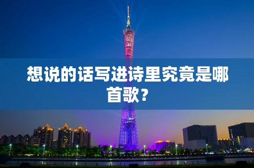 想说的话写进诗里究竟是哪首歌？
