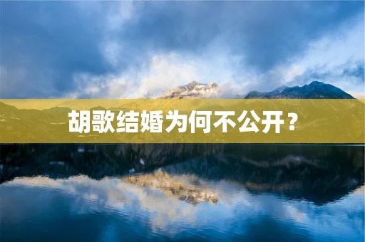胡歌结婚为何不公开？