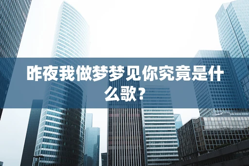 昨夜我做梦梦见你究竟是什么歌？
