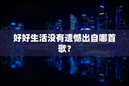 好好生活没有遗憾出自哪首歌？