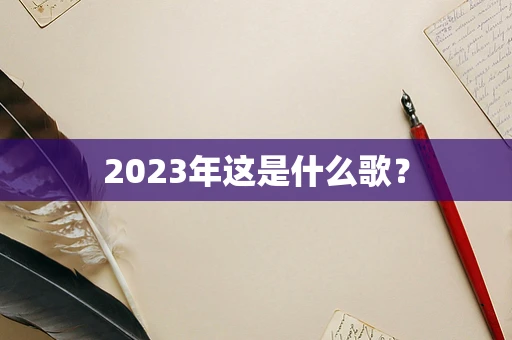 2023年这是什么歌？