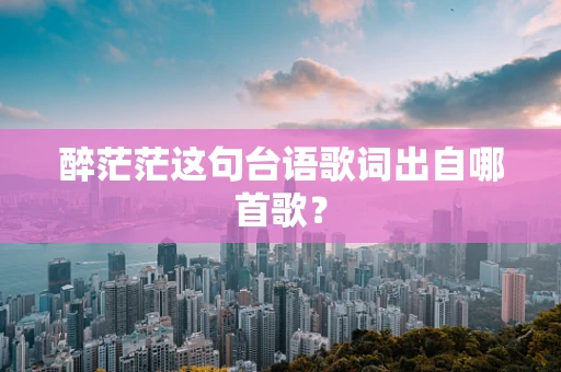醉茫茫这句台语歌词出自哪首歌？