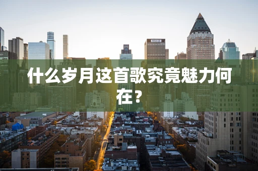 什么岁月这首歌究竟魅力何在？