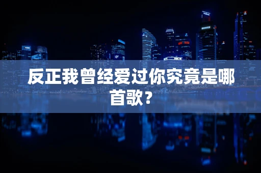 反正我曾经爱过你究竟是哪首歌？