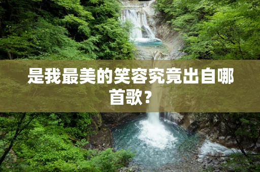 是我最美的笑容究竟出自哪首歌？