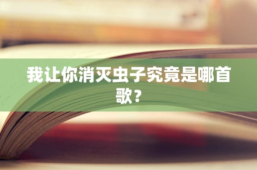 我让你消灭虫子究竟是哪首歌？