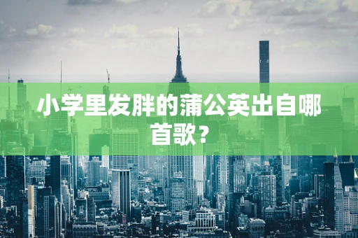 小学里发胖的蒲公英出自哪首歌？