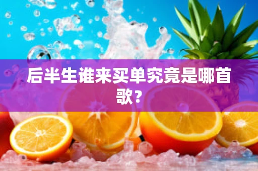 后半生谁来买单究竟是哪首歌？