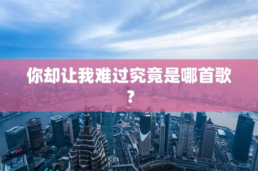 你却让我难过究竟是哪首歌？