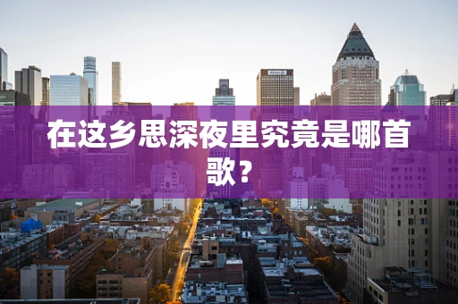 在这乡思深夜里究竟是哪首歌？