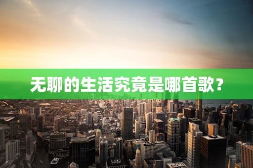 无聊的生活究竟是哪首歌？