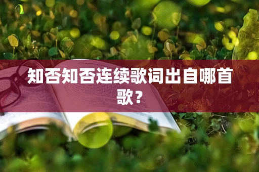知否知否连续歌词出自哪首歌？