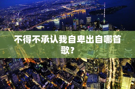 不得不承认我自卑出自哪首歌？