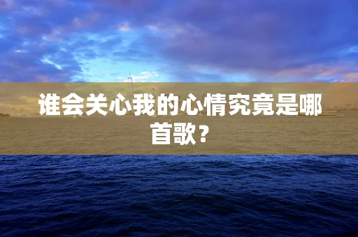 谁会关心我的心情究竟是哪首歌？
