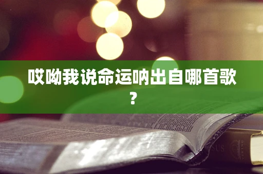 哎呦我说命运呐出自哪首歌？