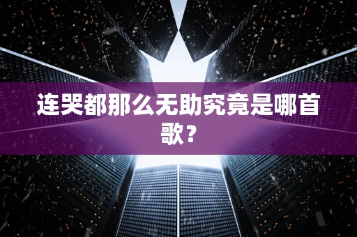连哭都那么无助究竟是哪首歌？