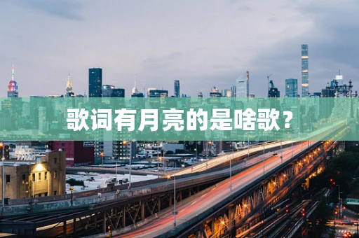 歌词有月亮的是啥歌？