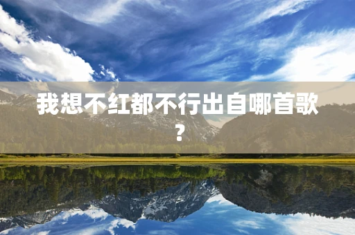我想不红都不行出自哪首歌？